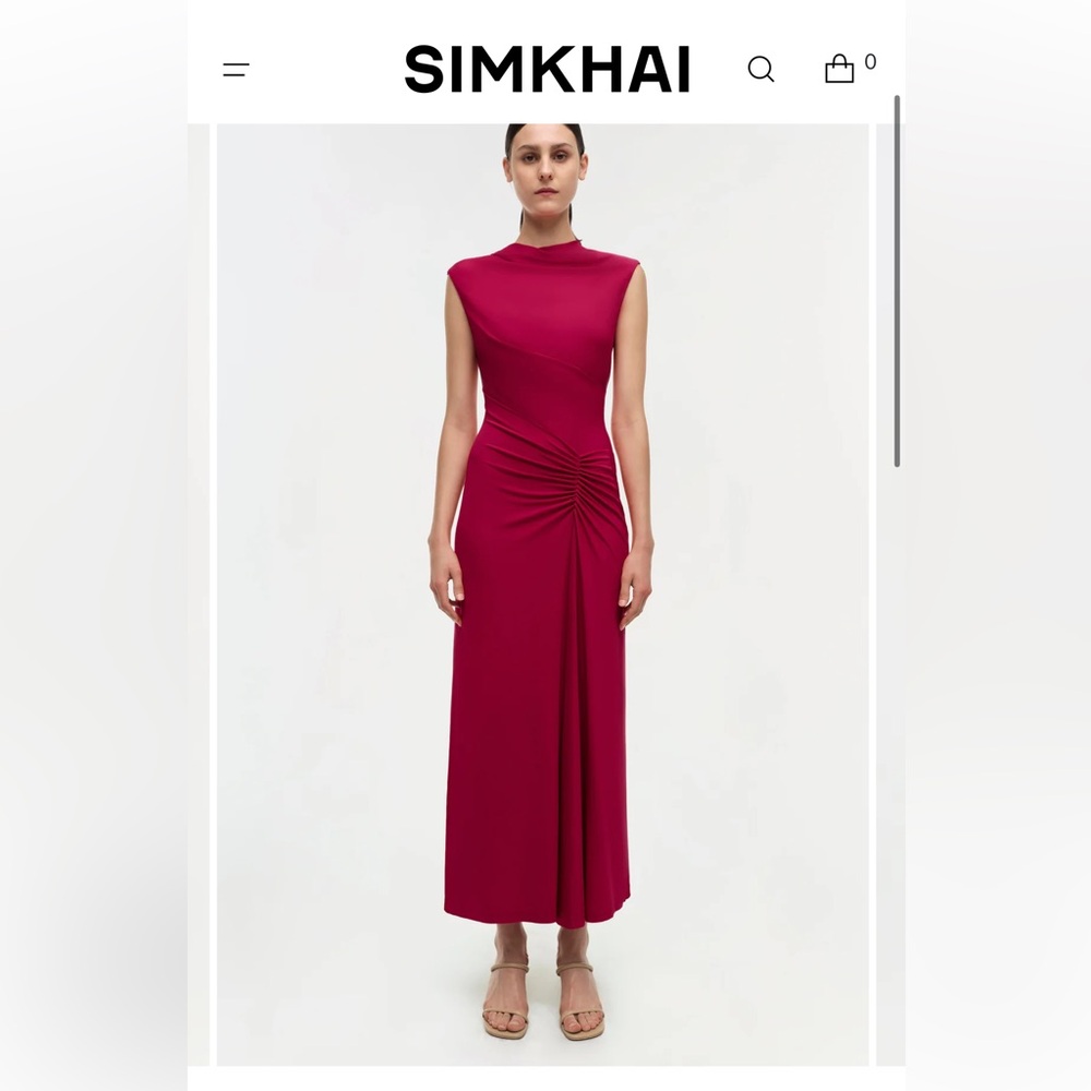 Simkhai Acacia Dress XS Pink Red EUC